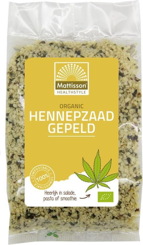Mattisson - Biologisch Hennepzaad Gepeld - Hennepzaad bevat Omega 3, Eiwitten & Vezels - 250 gram - Mattisson