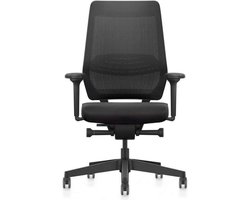 Ergonomische Bureaustoel Interstuhl JOYCEis3 NPR 1813 - Rugleuning Netbespanning - Zitting Gestoffeerd Era Zwart - 4D Armleggers - Frame Zwart