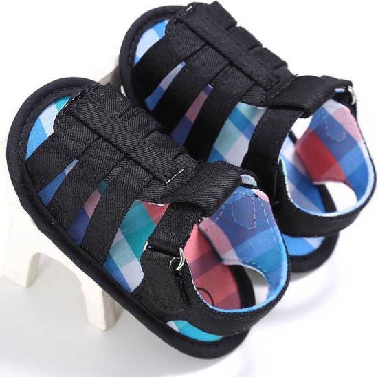 Zwarte sandalen | zomer schoenen | baby jongens | zachte | 0 tot 6... | bol.com