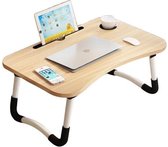 DSTNKTF Laptoptafel - Bedtafel - Ontbijt op bed tafel - Laptopbureau - Ergonomisch werken - MDF Hout - licht Houtlook