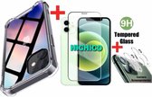Apple iPhone X Hoesje Transparant Shockproof Case + 2Pcs Screenprotector Tempered Glass + Camera Screenprotector Tempered Glass 9H 2.5D 0.3mm – ( Extra Voordelig ) HiCHiCO