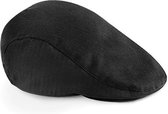 Flat Cap Zwart - Maat S/M - Zomer Platte Pet Heren & Dames - Wakefield Headwear - Zwarte Flatcaps - Petten