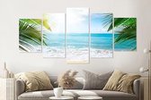 Schilderij -Afgelegen strand, 5 luik, 200x100cm, Premium print