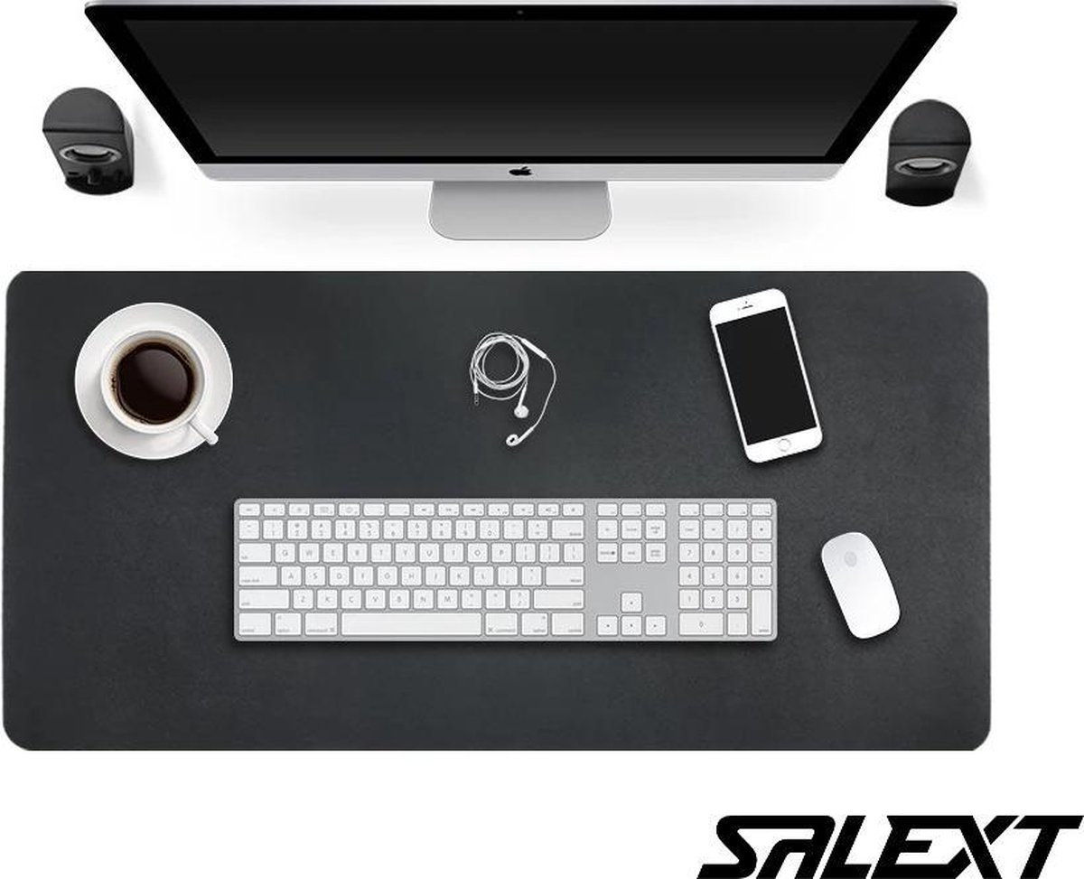 Tapis de souris en cuir PVC d'affaires multifonctions pour clavier table  bureau pour ordinateur, Taille: 90 x 45 cm (Noir)