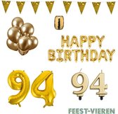 94 jaar Verjaardag Versiering Pakket Goud