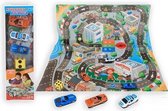 Verkeerskleed | Speelmat | 3 Auto's | Dobbelsteen | 80x70 cm | 7cm die-cast auto's