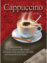 Metalen Wandbord Koffie Cappuccino - 20 x 30 cm