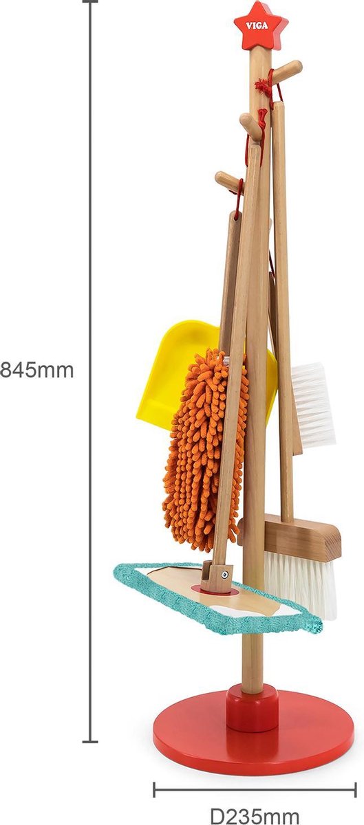 Viga Toys® Houten Speelgoed Schoonmaak Set — afbeelding 7