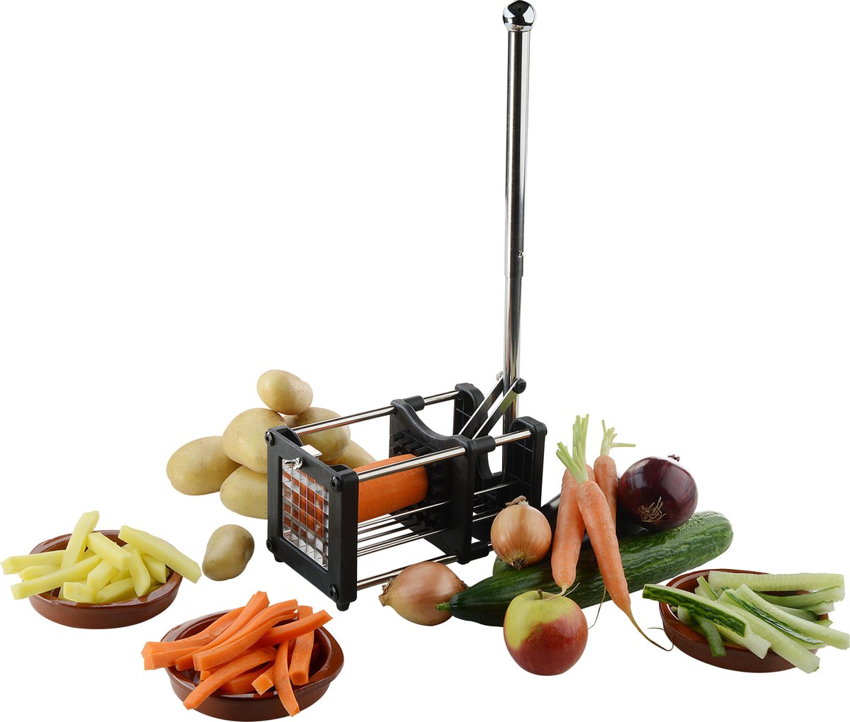 Allecto Plus - Roestvrijstalen Frietsnijder Voor Efficiënt Snijden Van Friet Veilig In De Keuken