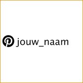 Social media sticker - Pinterest - wit of zwart - gepersonaliseerd - 20 cm x 3 cm