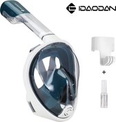 Duikmasker Dark Green | Full face Duikbril met Snorkel | Snorkelset Donker groen - Snorkelmasker | Inc. GoPro aansluiting | Snorkelset | Maat S/M