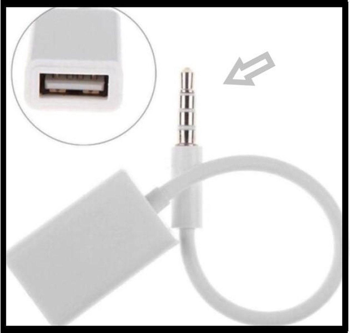 Mini Jack 3,5mm / AUX naar USB 15 cm Converter Naar USB Converter