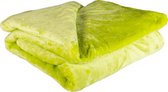 fleece - plaid - 150x200 cm  - lime green - onbeschrijfelijk zacht - mooie kwaliteit - onderscheidend door extreme zachtheid