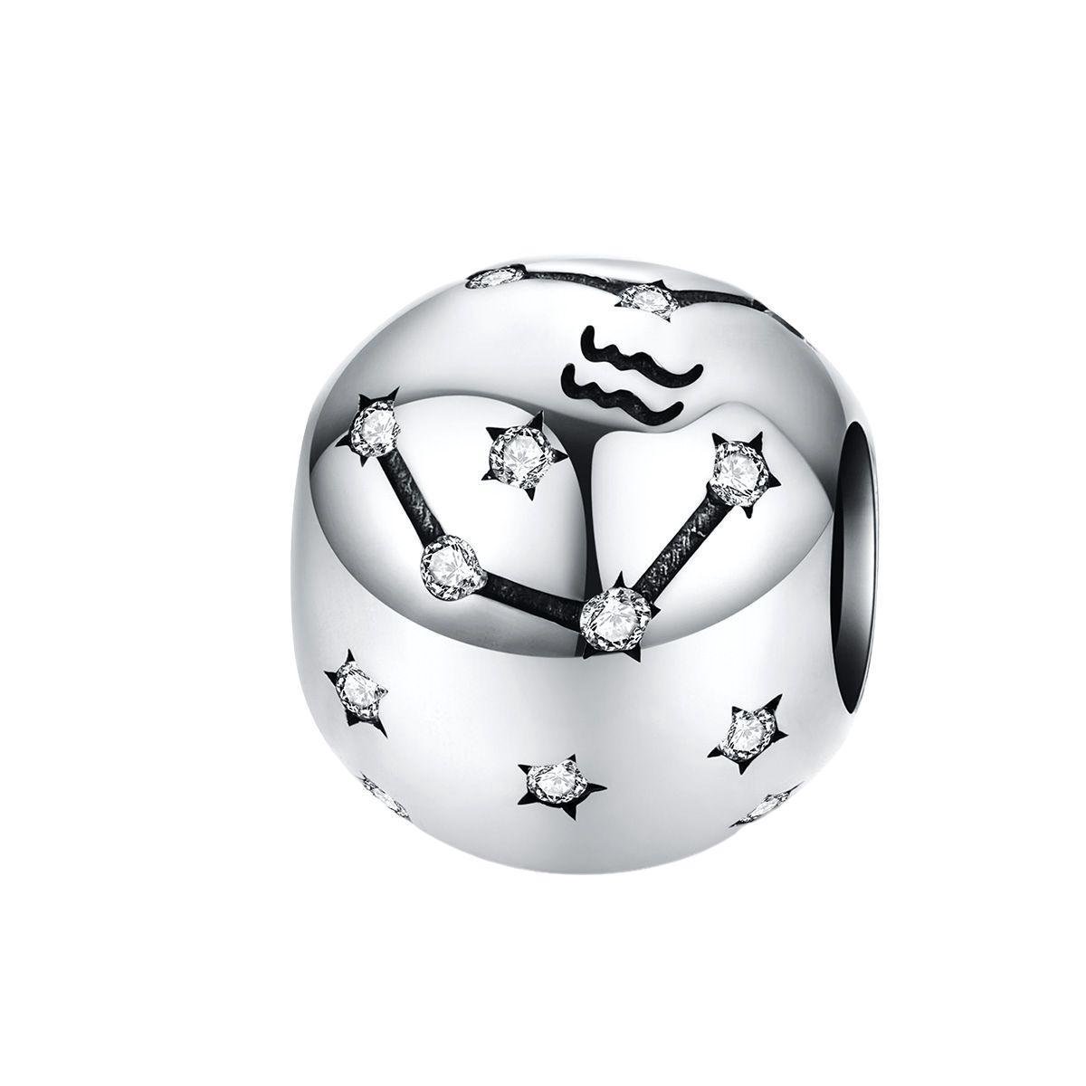 Sterrenbeeld waterman bedel zirkonia | bedels voor armband | zodiac aquarius bead | Zilverana | geschikt voor alle bekende merken | 925 zilver | moederdag