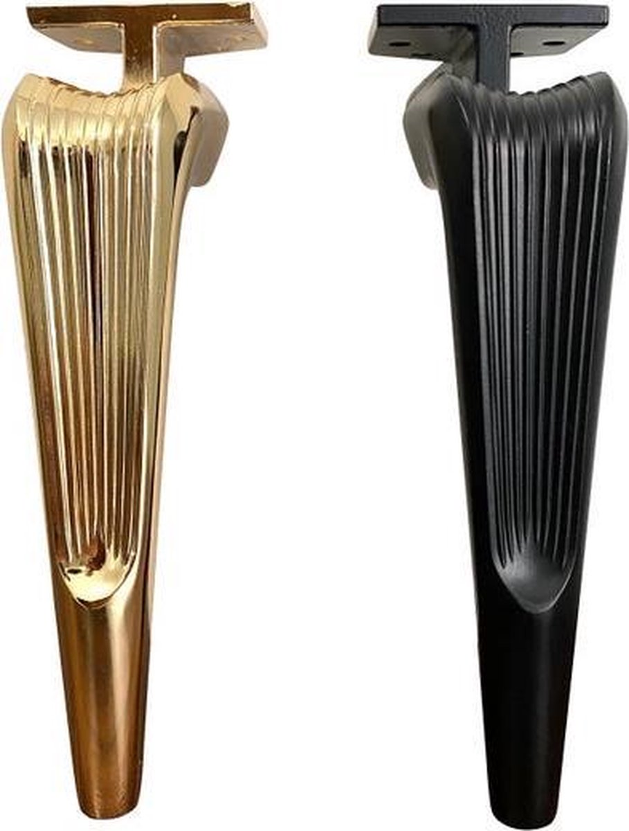 FWEEK 4 stuks haarspeldpoten voor tafel 20cm, Goud Grote Gouden Haarspeld- Meubelpoten, DIY Tafelpoten Metaal Hairpin Legs met vloerbeschermers & schroeven voor bank, bureau, nachtkastje, bank, kast