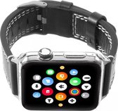 Leren bandje Apple watch - Zwart Apple watch bandje 42 mm / 44 mm