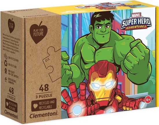 Marvel Legpuzzel Superhero Jongens 3-in-1 Karton 144 Stukjes