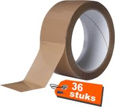 36 rol - Tape - Bruin - 48 x 66 mm - plakband