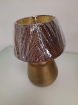 Mooie Goud Metalen Lamp Met Een Velvet Kap Met Luiaard Print