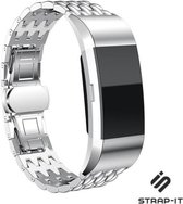 Stalen Smartwatch bandje - Geschikt voor Stalen draak bandje - geschikt voor Fitbit Charge 3 / Fitbit Charge 4 - Strap-it Horlogeband / Polsband / Armband