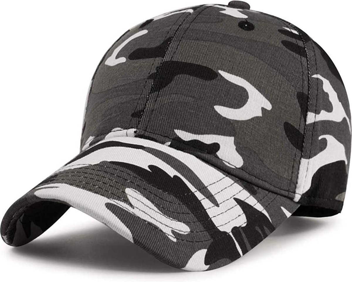 Camouflage Baseball cap - Grijs - Baseballcap - Pet - Baseball Petje - 56-60 cm - Unisex