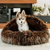 GoldenPaw Hondenmand - Stijlvol en modieus - Wasbaar - Ovaal 60cm - Luxe hondenmand - Hondenkussen - Bruin