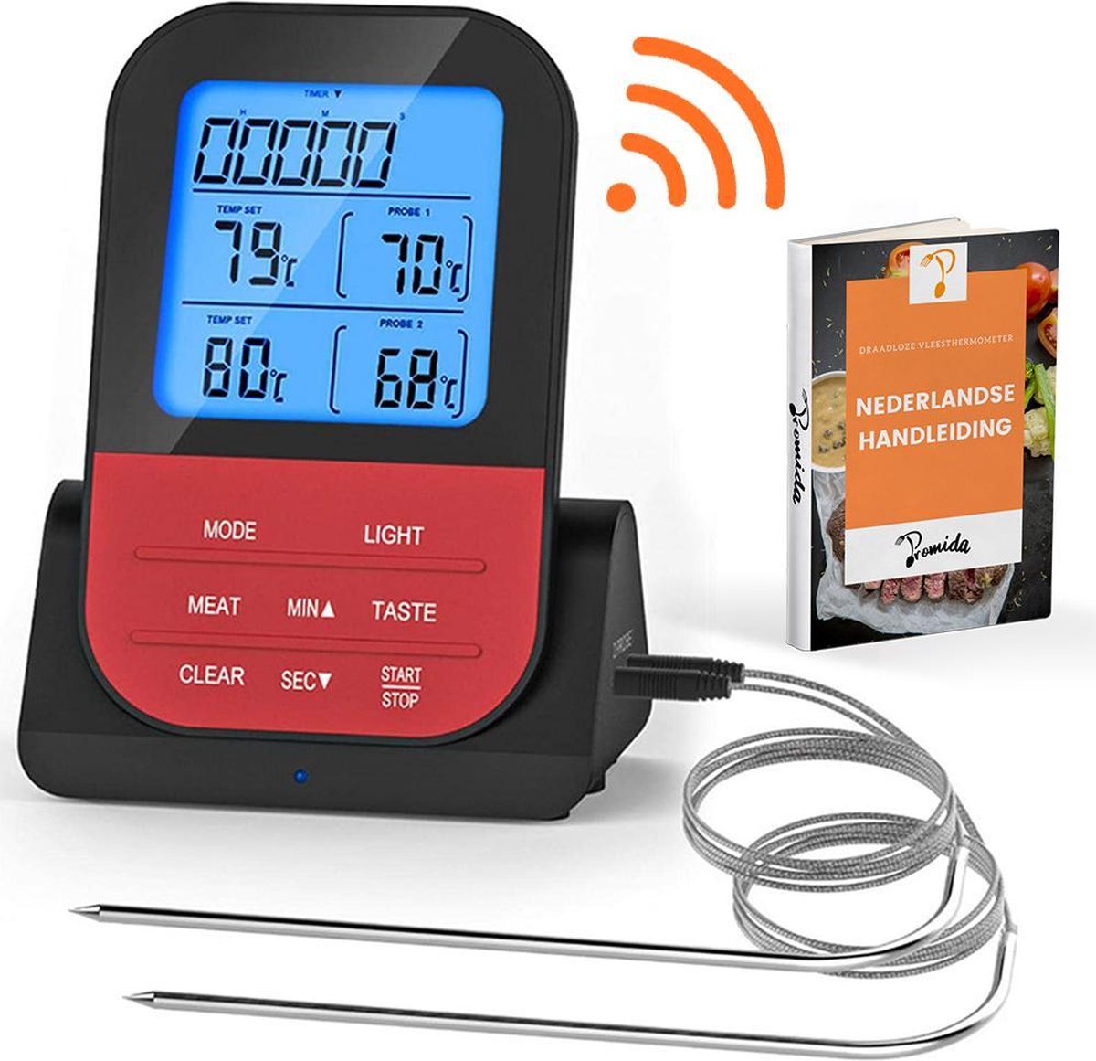 Vleesthermometer Draadloos met Timer BBQ thermometer