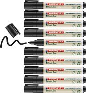 edding 21 EcoLine permanente marker - 10 stuks zwart - ronde punt - 1,5-3 mm - sneldrogende permanent marker - water- en wrijfvast - voor karton, kunststof, hout, metaal - universele marker - Alcoholstift