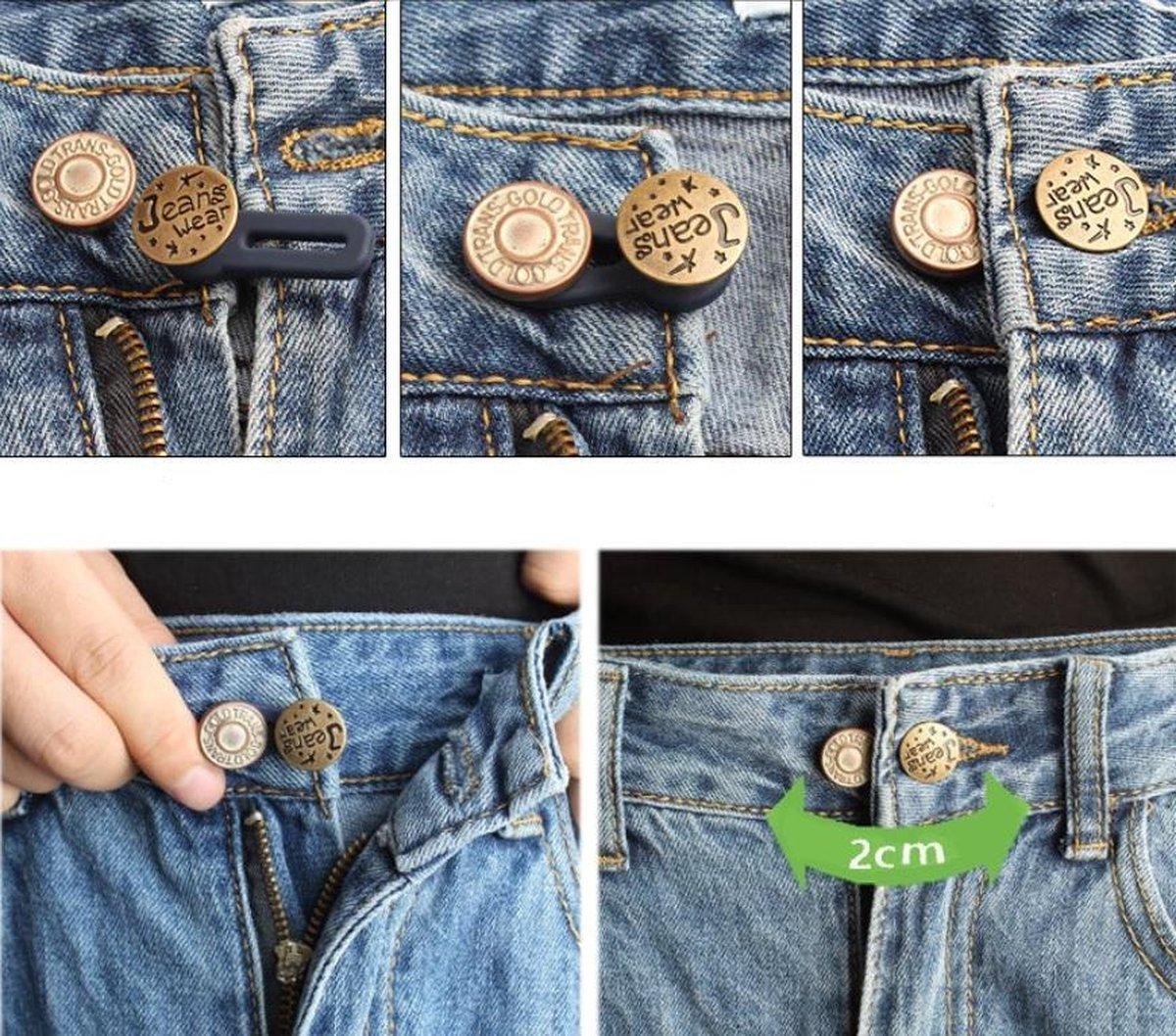 spijkerbroek verlengknoop- 1 x 5 cm & 1 en 2 cm - knoopverlenger -  verstelknoop -... | bol.com