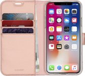 GSMNed - Wallet Softcase iPhone X/XS roze – hoogwaardig leren bookcase roze - bookcase iPhone X/XS roze - Booktype voor iPhone roze