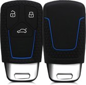 kwmobile autosleutel hoesje voor Audi 3-knops Smartkey autosleutel (alleen Keyless Go) - Autosleutel behuizing in zwart / blauw