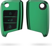 kwmobile autosleutel hoesje compatibel met VW Golf 7 MK7 3-knops autosleutel - autosleutel behuizing in donkergroen
