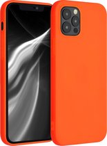 kwmobile phone case pour Apple iPhone 12 / 12 Pro - Coque pour smartphone - Coque arrière en orange fluo