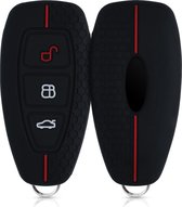 kwmobile autosleutel hoesje geschikt voor Ford 3-knops autosleutel Keyless Go - Autosleutel behuizing in zwart / rood