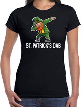 St. Patricks day t-shirt zwart voor dames - St. Patricks dab - Ierse feest kleding / outfit / kostuum S