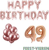 49 jaar Verjaardag Versiering Ballon Pakket Rosé Goud