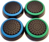 Thumb Grips | Thumb Sticks | Gaming Thumbsticks | Geschikt voor Playstation PS5 PS4 PS3 & Xbox X S One 360 | 1 Set = 4 Thumbgrips |  Zwart Lichtblauw (2x) en Zwart Groen (2x)