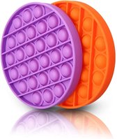 Pop It - Push pop! 2x Bubble Pop Sensory Fidget Speelgoed Autisme Speciale Behoeften Stress Reliever, Knijp Zintuiglijke Speelgoed, Verlicht Stress, Help Herstellen Emoties (2 stuks)- mClub™