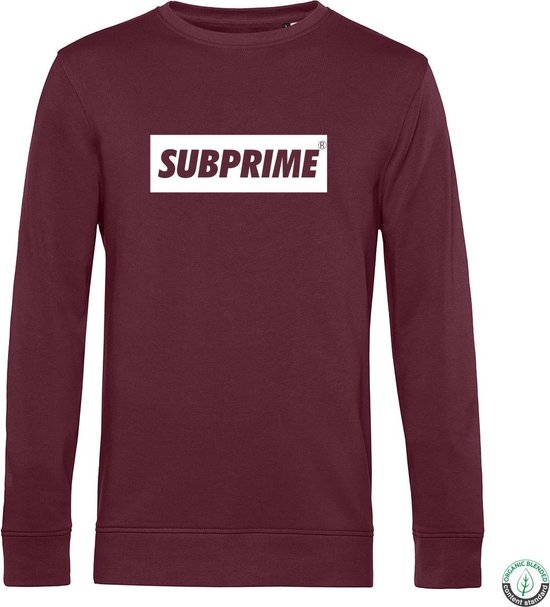 Subprime - Heren Sweaters Sweater Block Burgundy - Rood - Maat 3XL