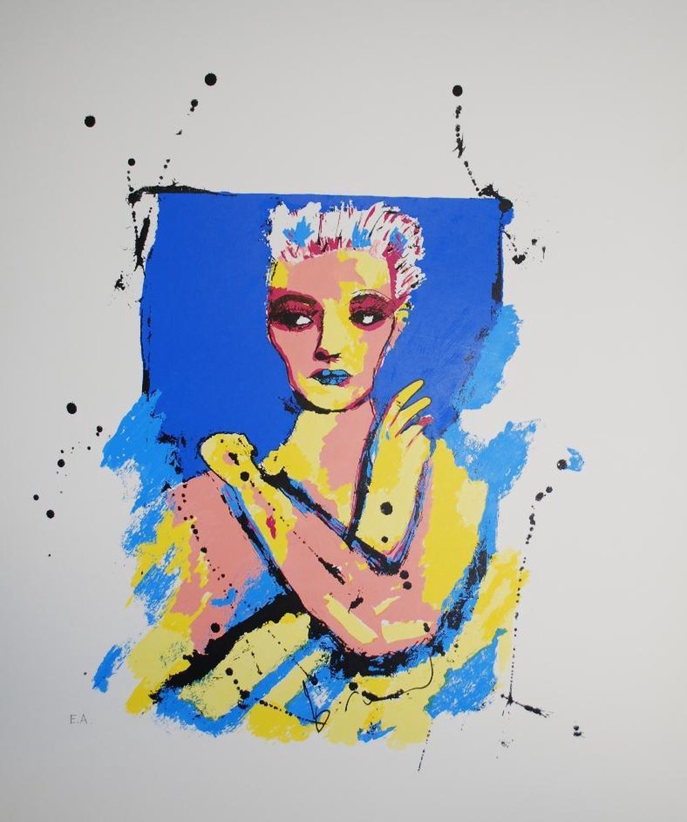 Herman Brood - Nina Hagen - Zeefdruk in passe-partout
