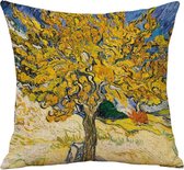 TDR -Sierkussensloop - van katoen en linnen - 45 x 45 cm - Thema: van Gogh , Moerbeiboom