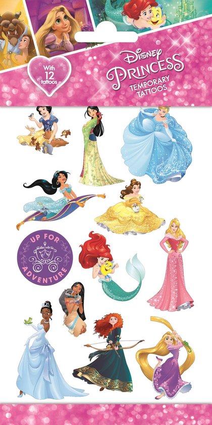 Disney Princess Temporary Tattoos - Neptattoo - 12 stuks - Kinderen