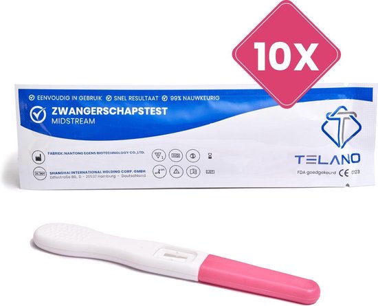 TELANO Zwangerschapstest 10 stuks Midstream Extra Vroeg - Extra Gevoelig