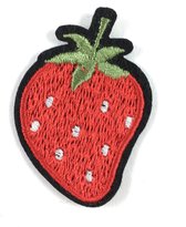 Aardbei Aardbeien Fruit Strijk Embleem Patch 3.2 cm / 4.5 cm / Rood