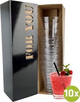 10x cocktailglas Las Vegas 33cl cadeauset | Onbreekbare kunststof / plastic drinkglazen