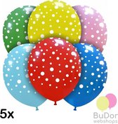 Ballonnen met stippen, gemixte kleuren, 5 stuks, 30cm