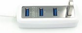 Supersnelle 4 Poorts USB 3.0 Hub Wit / Switch / Splitter / Verdeler - Compatibel Met Windows PC Laptop & Apple Mac - Wit