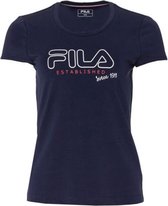 Fila T-Shirt Svenja Dames Navy Tennisshirt - Maat S