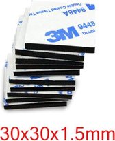 3M Dubbelzijdige Stickers - 10 STUKS - Plakkers - Zwart - Extra Sterk - Ophangen Poster en Foto - Knutselen - 30 x 30 x 1.5 mm - Plakkertjes - Klevers - Montage - DIY - Antislip stickers - An