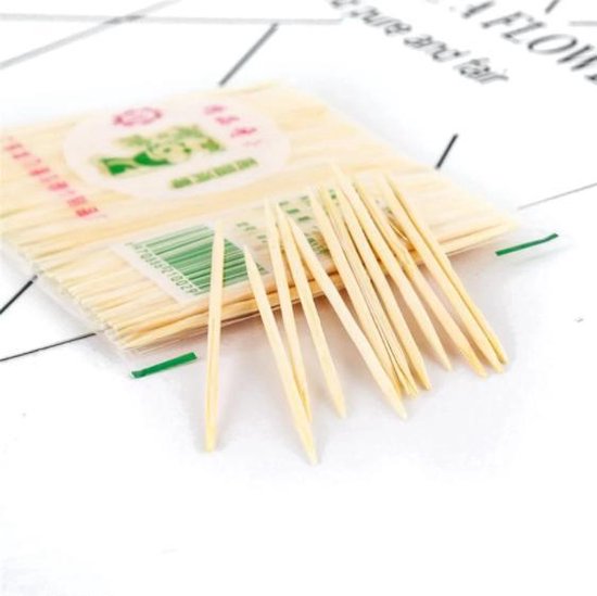 Cocktailprikkers bamboe met paars grijs zwart bolletje | PackagingDirect.be
